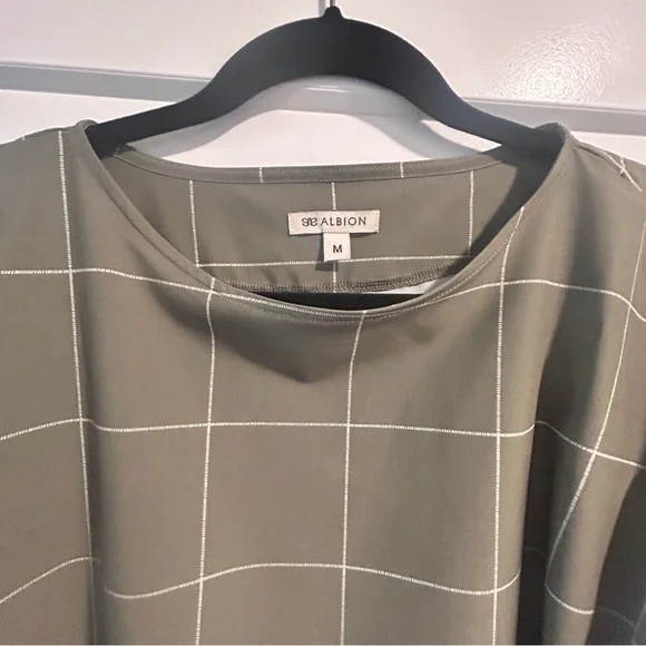 Albion Fit Boss Tee/ Olive Windowpane Print - Picture 2 of 5